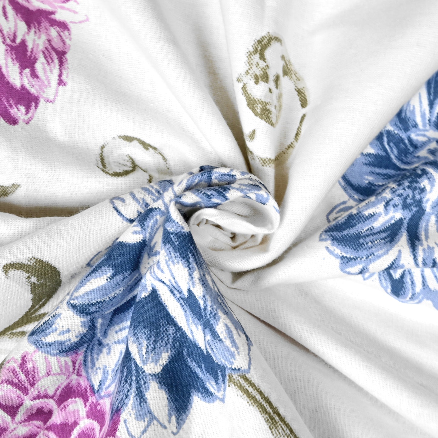 Blue Pink Floral Pure Cotton Lightweight Dohar For Double Bed
