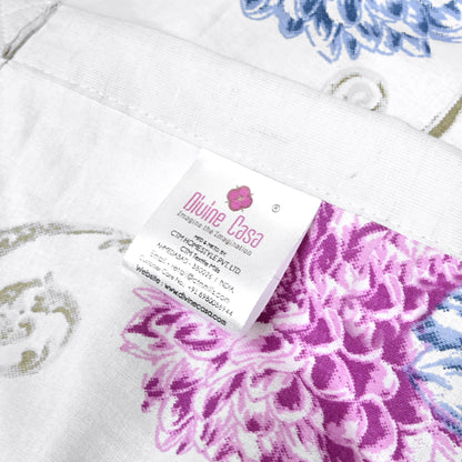 Blue Pink Floral Pure Cotton Lightweight Dohar For Single Bed