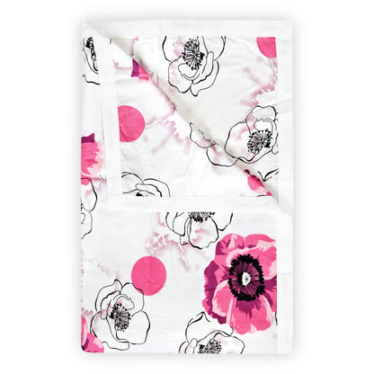 Pink Floral Pure Cotton Lightweight Dohar For Double Bed