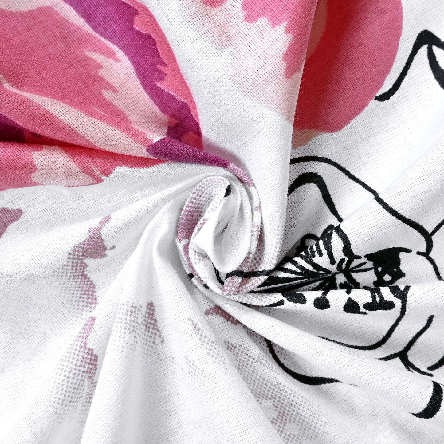 Pink Floral Single Cotton Bedsheet