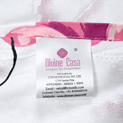 Pink Floral Single Cotton Bedsheet
