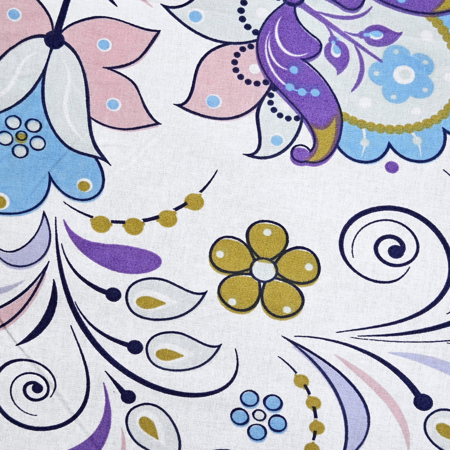 Purple Floral Double Cotton Bedsheet