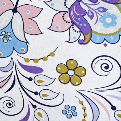 Purple Floral Double Cotton Bedsheet