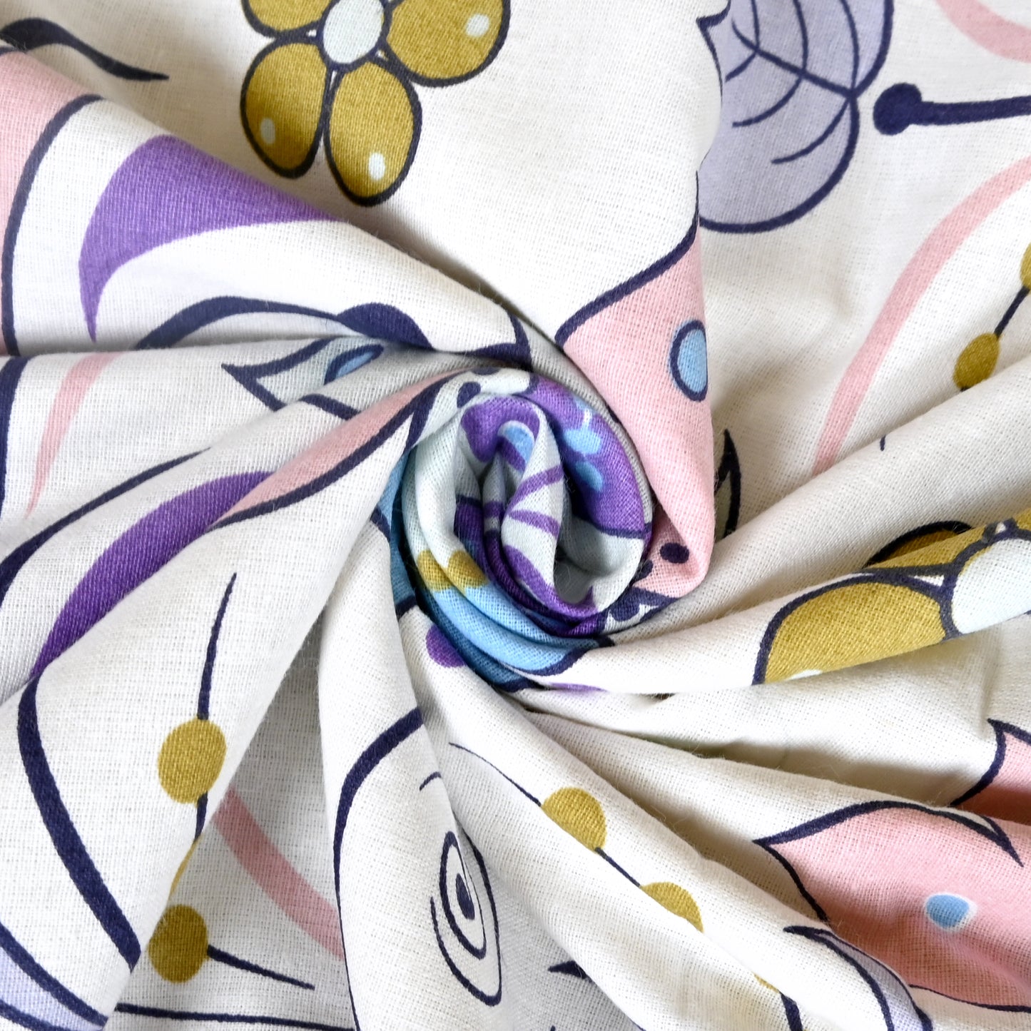 Purple Blue Floral Pure Cotton Lightweight Dohar For Double Bed