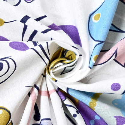 Purple Floral Single Cotton Bedsheet