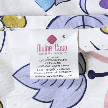Purple Floral Single Cotton Bedsheet
