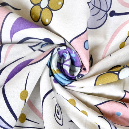 Purple Blue Floral Pure Cotton Lightweight Dohar For Single Bed
