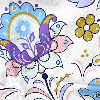 Purple Blue Floral Pure Cotton Lightweight Dohar For Single Bed