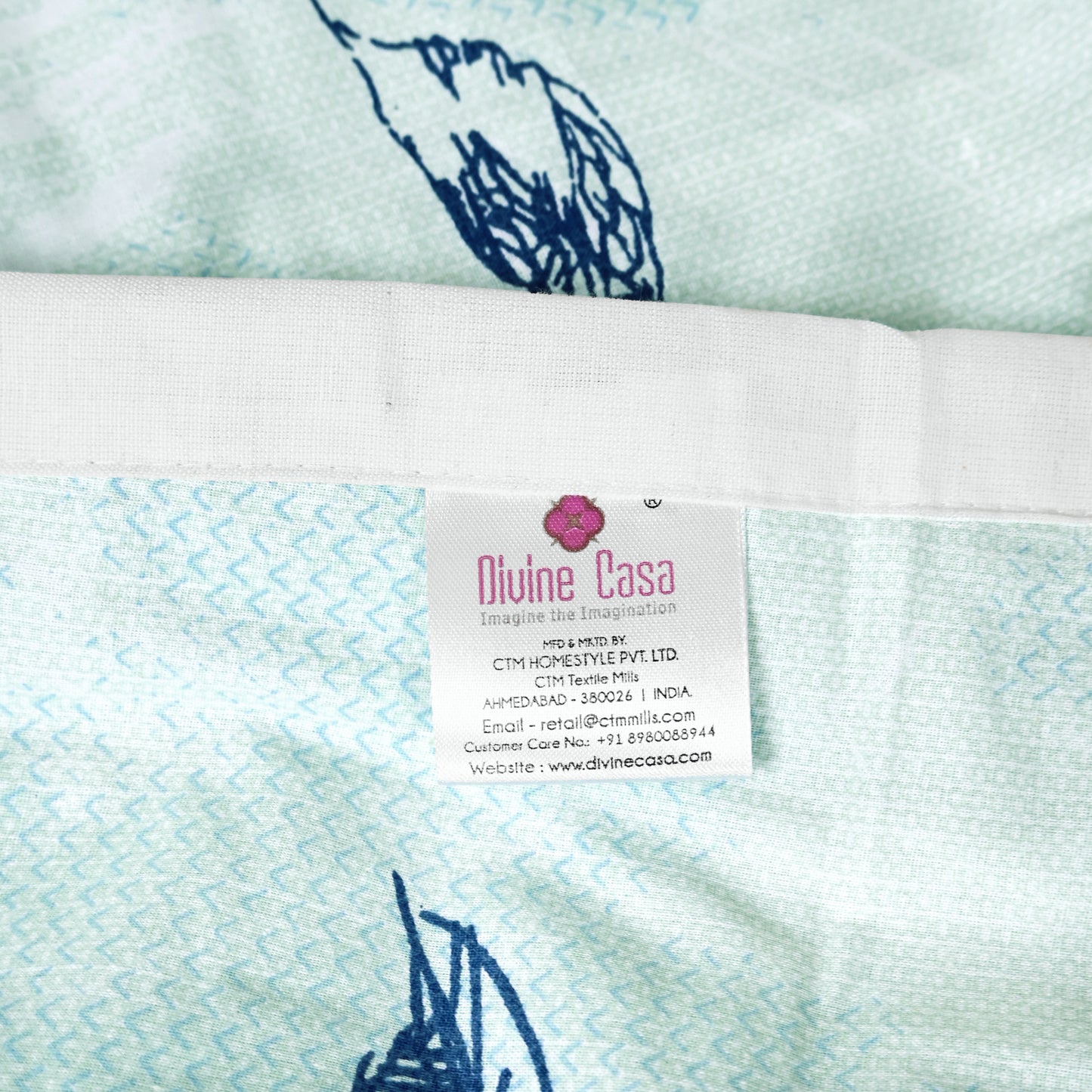 Mint Green Floral Pure Cotton Lightweight Dohar For Double Bed