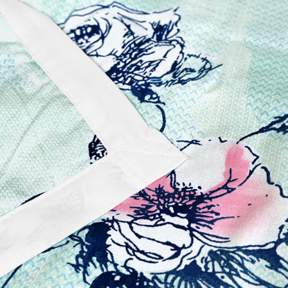 Mint Green Floral Pure Cotton Lightweight Dohar For Single Bed