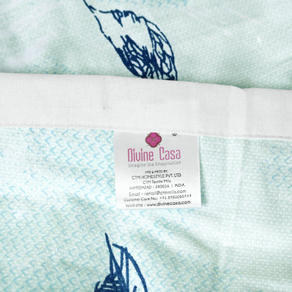 Mint Green Floral Pure Cotton Lightweight Dohar For Single Bed