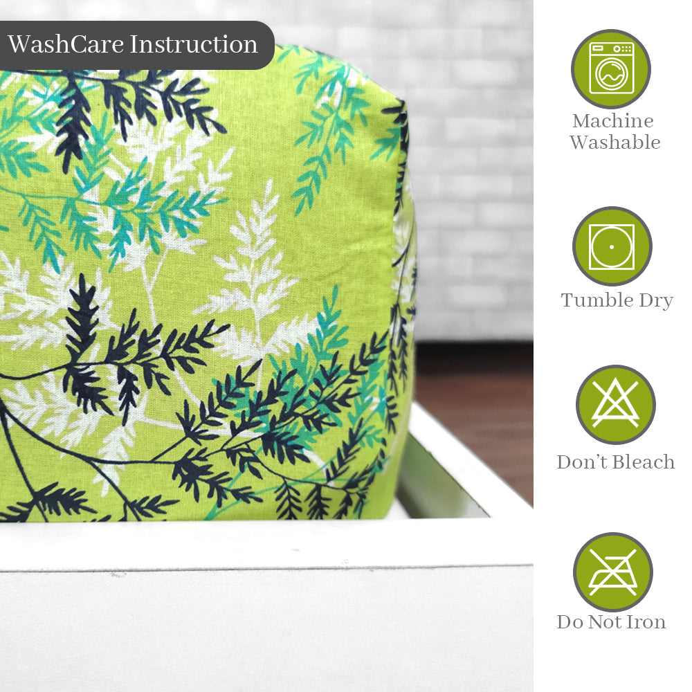 Lady Fern Floral Lime Green Elastic Fitted King Bedsheet