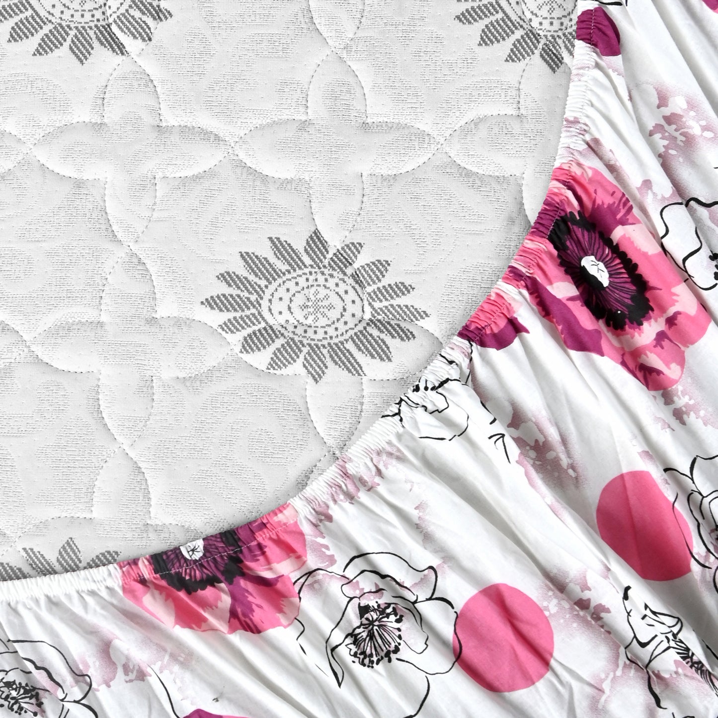 Pink Blossom Floral Cotton Elastic Fitted Single Bedsheet