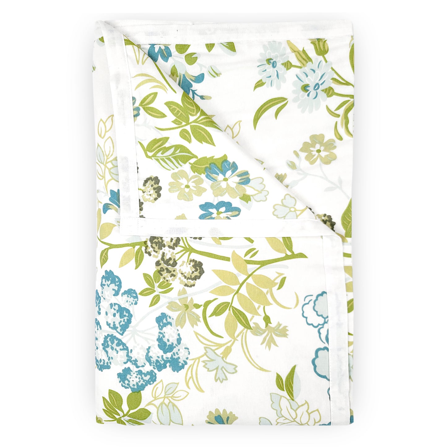 Vintage Floral Green and White 144 TC 100% Cotton All Season AC Dohar for Single Bed
