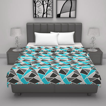 Triangle Blue 144 TC 100% Cotton Summer AC Dohar for Double Bed