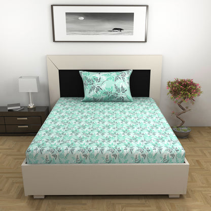Lady Fern Floral Combo Bedsheet for Single and Double Bed