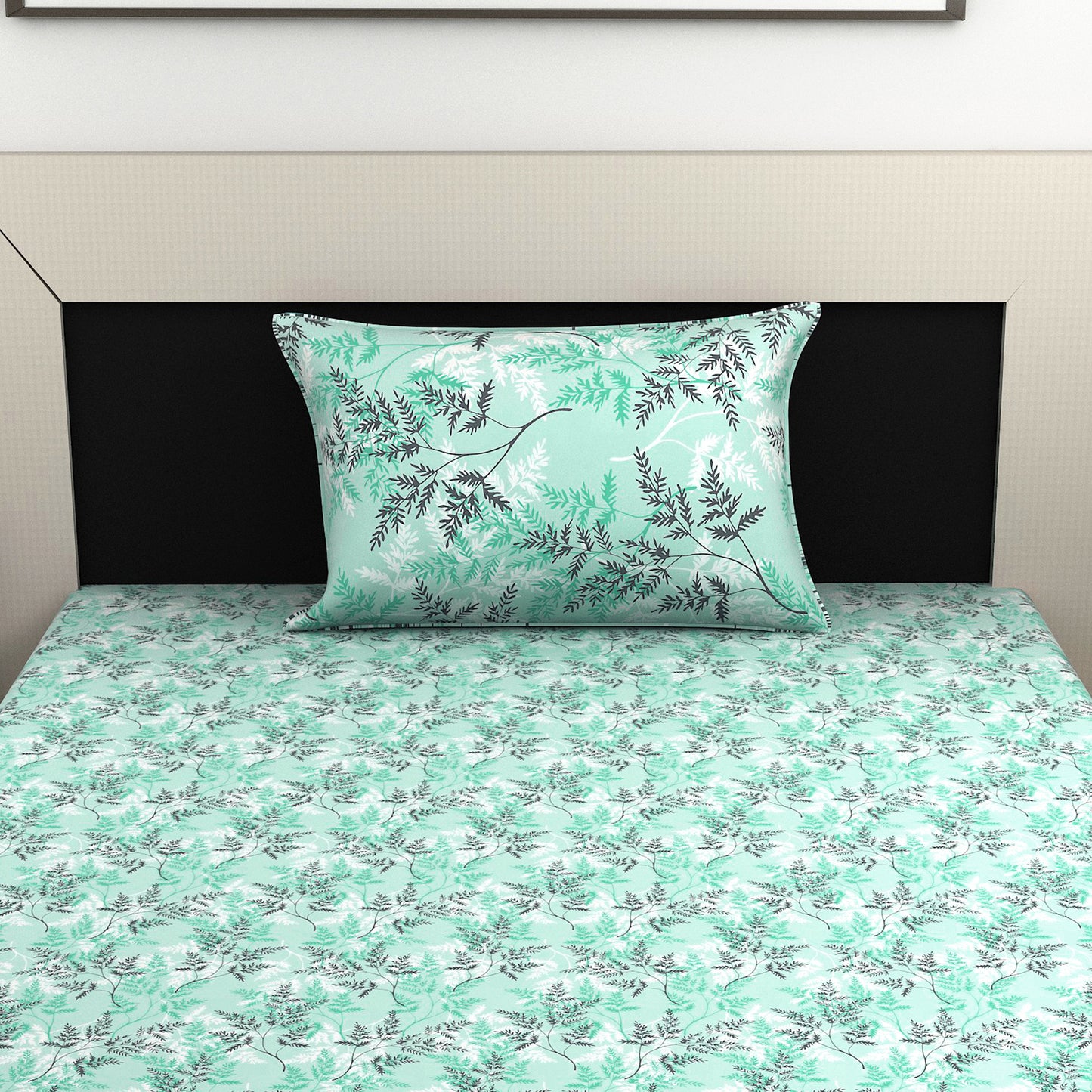 Lady Fern Floral Combo Bedsheet for Single and Double Bed