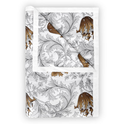 Tulip Floral Grey and Brown Silky Touch Dohar for Single Bed