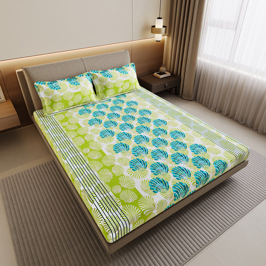 Neutral Floral Bedsheet For Double Bed