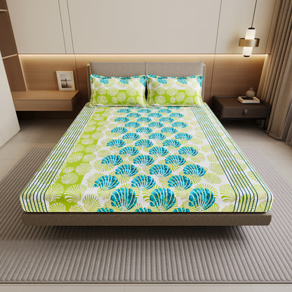 Neutral Floral Bedsheet For Double Bed