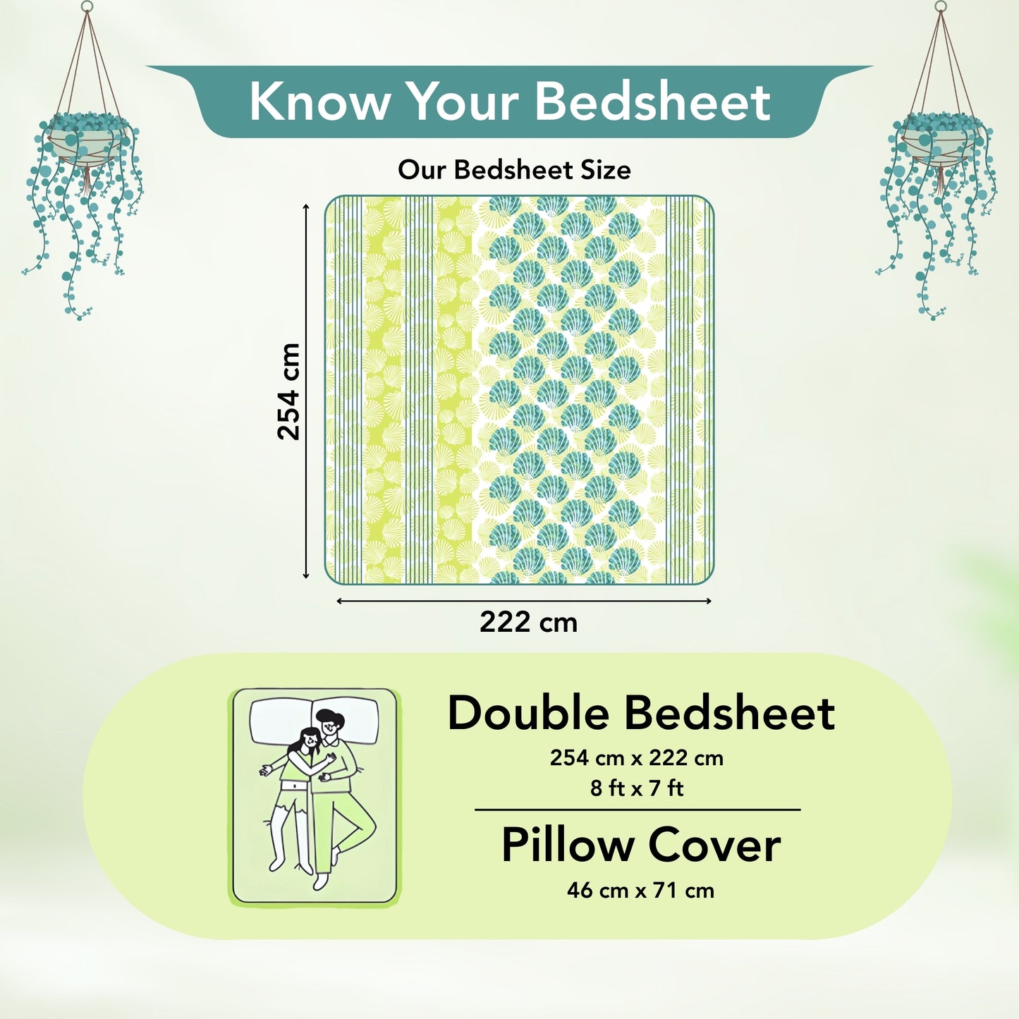 Neutral Floral Bedsheet For Double Bed