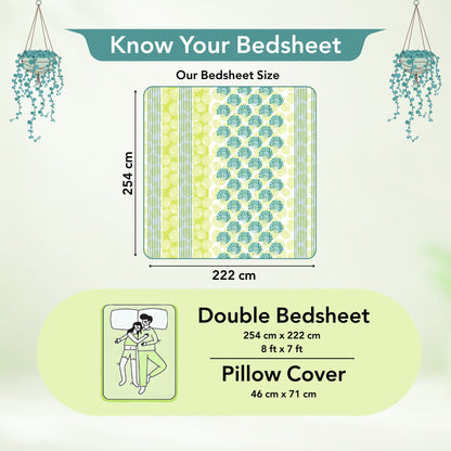 Neutral Floral Bedsheet For Double Bed
