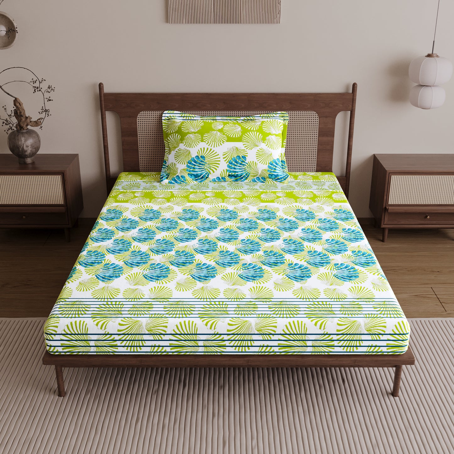 Neutral Floral Single Bedsheet