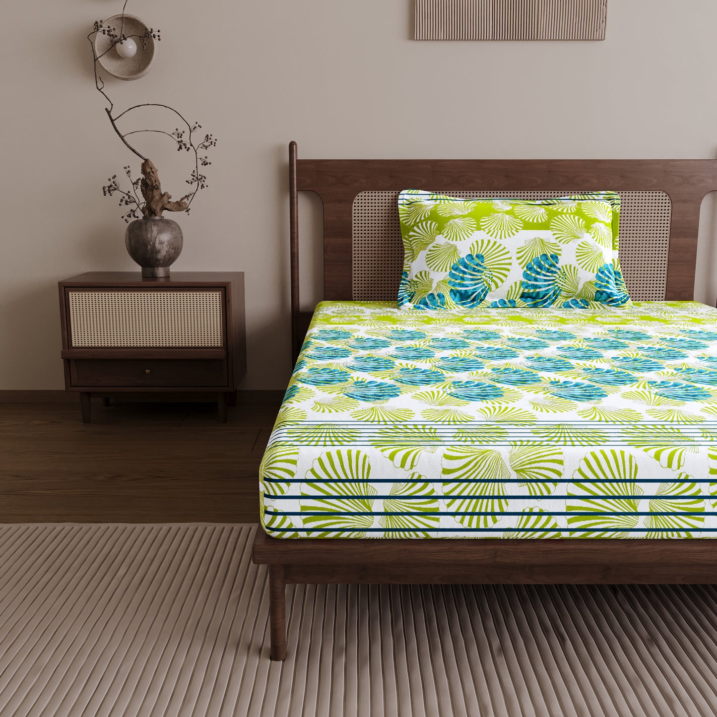 Neutral Floral Single Bedsheet