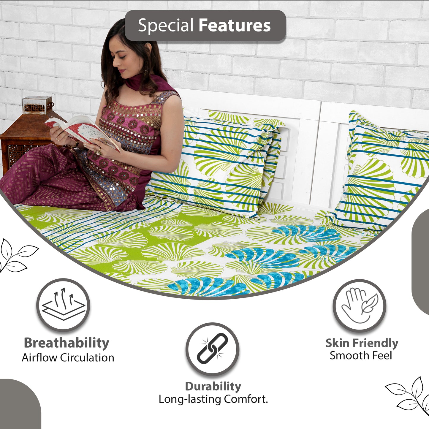 Neutral Floral Single Bedsheet