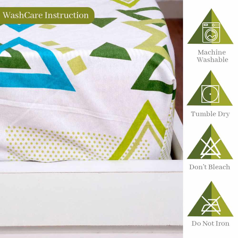 Triangle Euclidean Elastic Fitted Double Bed Bedsheet