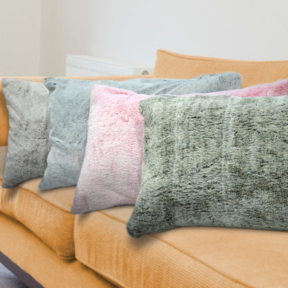 Fluffy Fur Pillow Cover – Ultra Soft Decorative Cushion Covers (Set of 2) - Grey