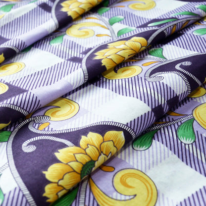 Royal Lilac Floral Double Bed Dohar - 120 GSM Cotton