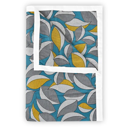 Woody Petals Rustic Blue And Grey Floral Single Cotton Dohar – 144 TC Cotton