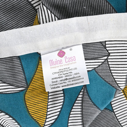 Woody Petals Rustic Blue And Grey Floral Single Cotton Dohar – 144 TC Cotton
