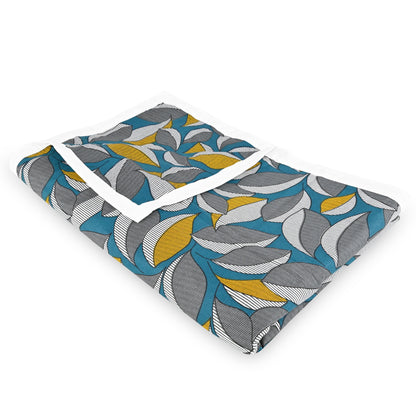 Woody Petals Rustic Blue And Grey Floral Single Cotton Dohar – 144 TC Cotton