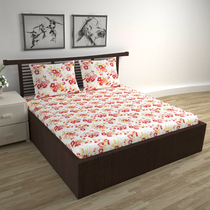 rosy pink pattern bedsheet