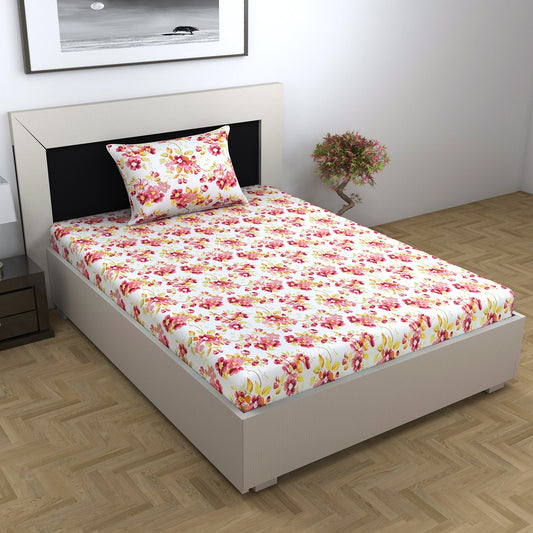 Rosy Retreat Elegant Single Bed Bedsheet