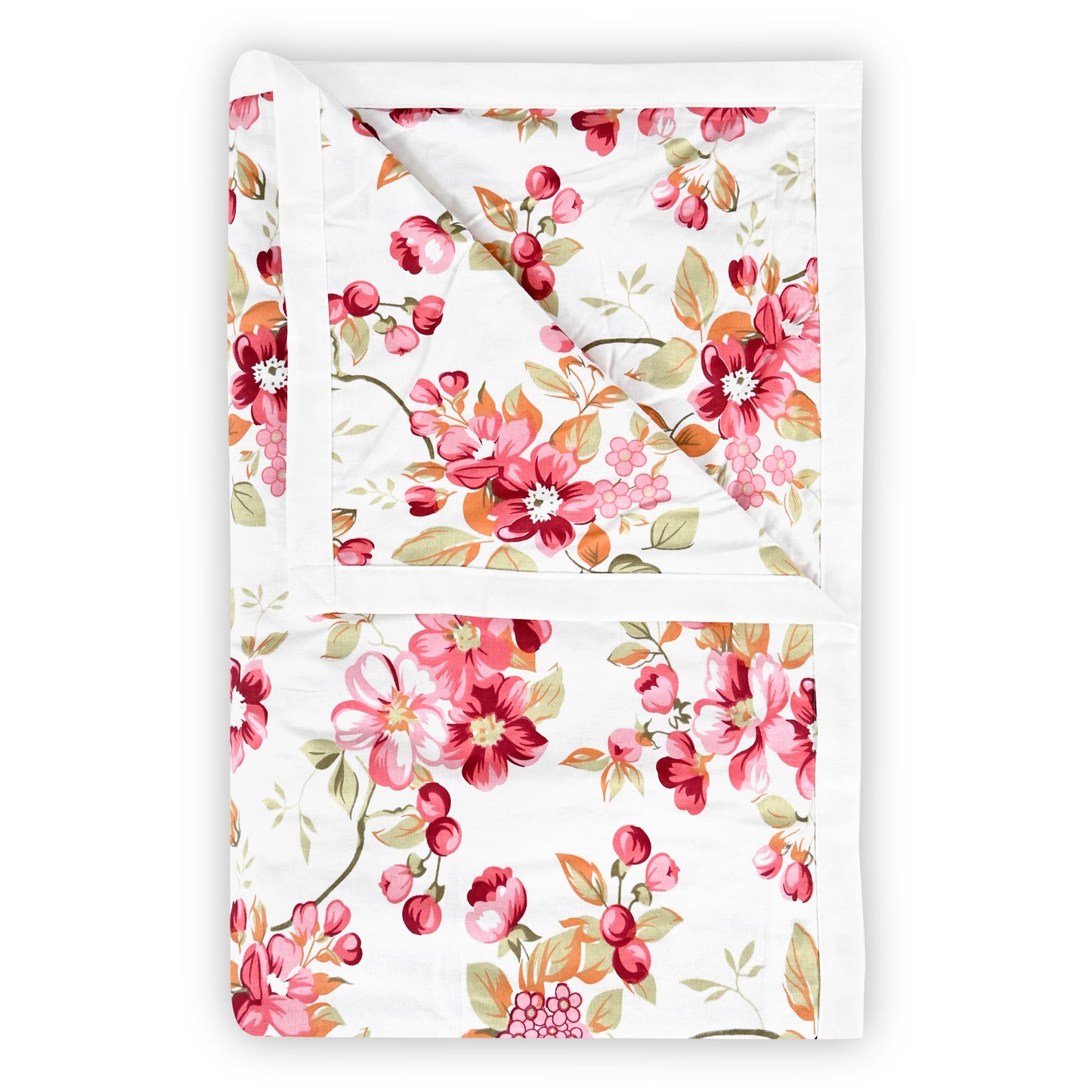 120 GSM Blush Pink Floral Cotton Single Bed Dohar