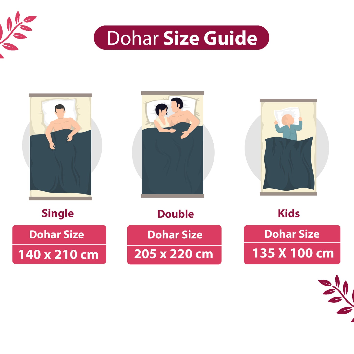 120 GSM Blush Pink Floral Cotton Single Bed Dohar