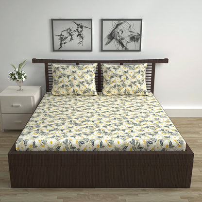 Vintage Daisies Elegant Bedsheet For Double Bed