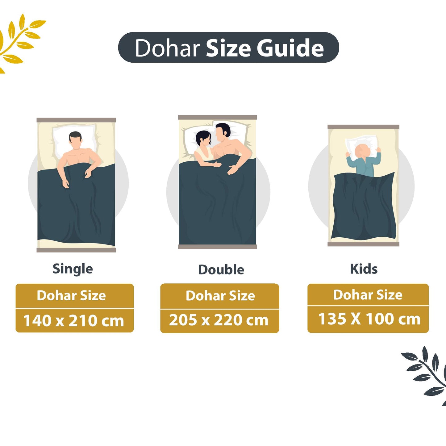 Classic Yellow Floral Double Bed Dohar – 120 GSM Cotton