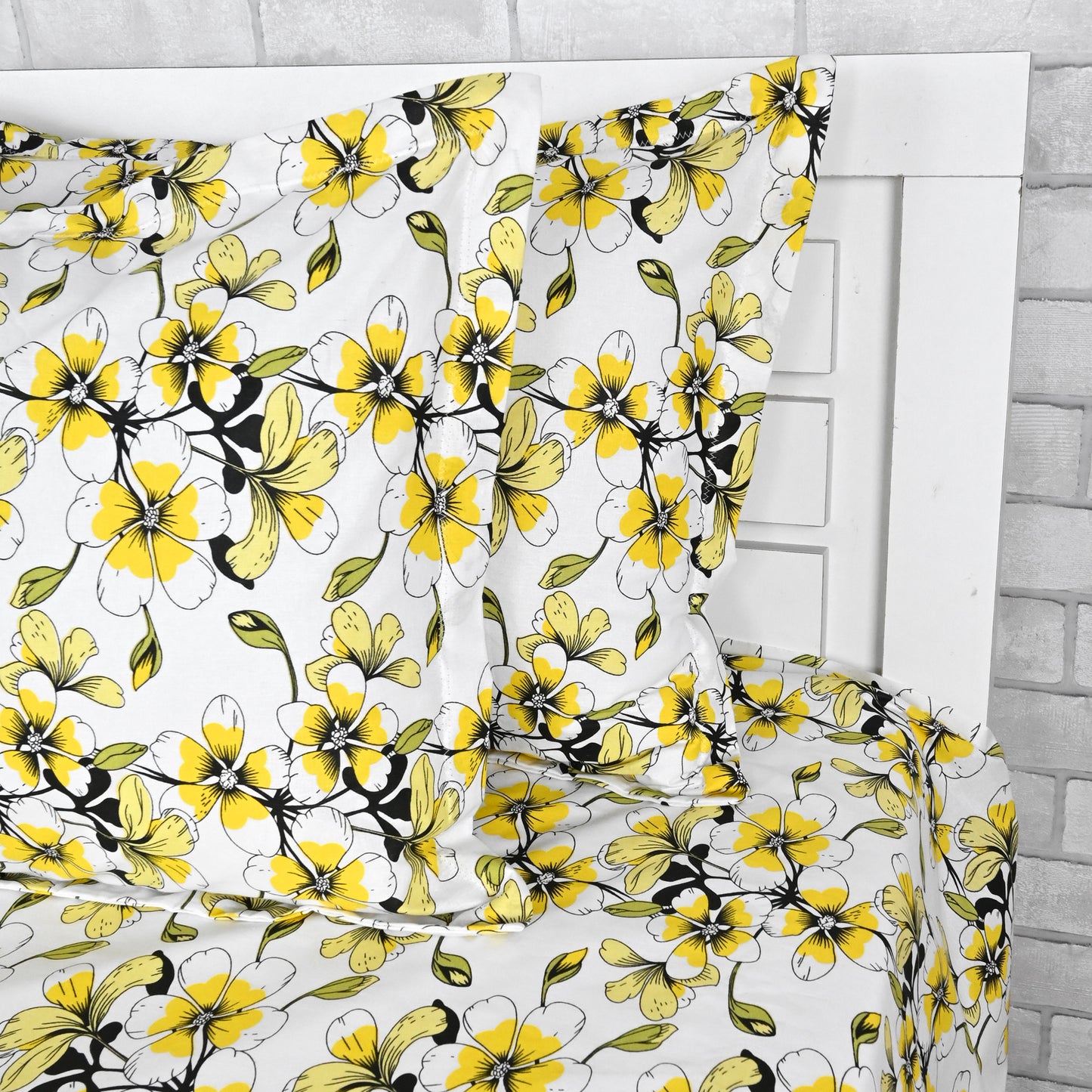 Daffodil Yellow Elegant Double Bed Bedsheet