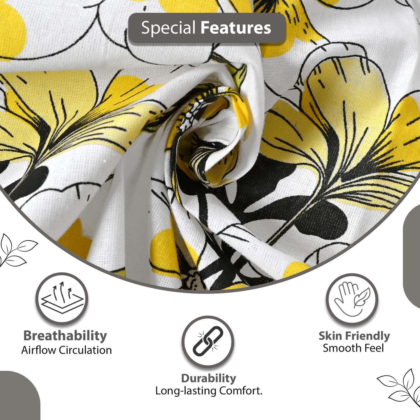 Daffodil Yellow Elegant Double Bed Bedsheet