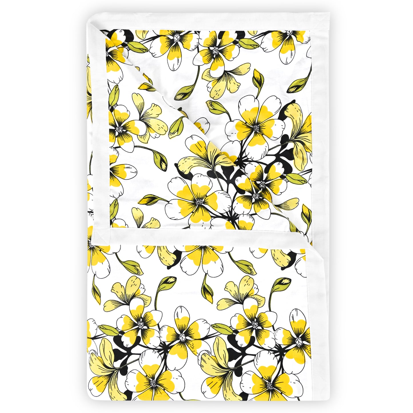 Golden Daffodil Floral Single Cotton Dohar – 144 TC Pure Cotton
