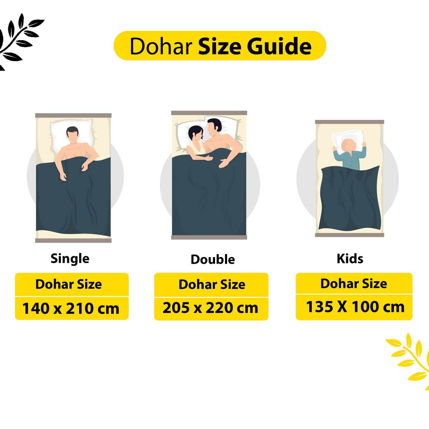 Golden Daffodil Floral Single Cotton Dohar – 144 TC Pure Cotton