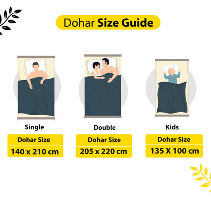 Golden Daffodil Floral Single Cotton Dohar – 144 TC Pure Cotton