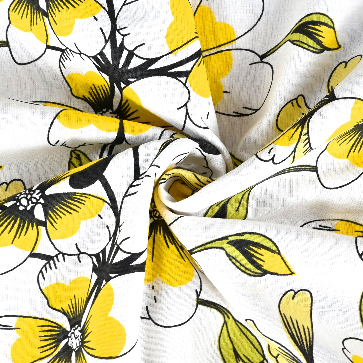 Golden Daffodil Floral Single Cotton Dohar – 144 TC Pure Cotton