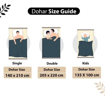 Beige Sunflower Floral Double Bed Dohar – 120 GSM Cotton