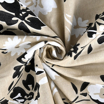 Beige Sunflower Floral Single Cotton Dohar – 144 TC Pure Cotton