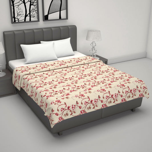 Sky Blue Mist Floral Double Bed Dohar – 120 GSM Cotton